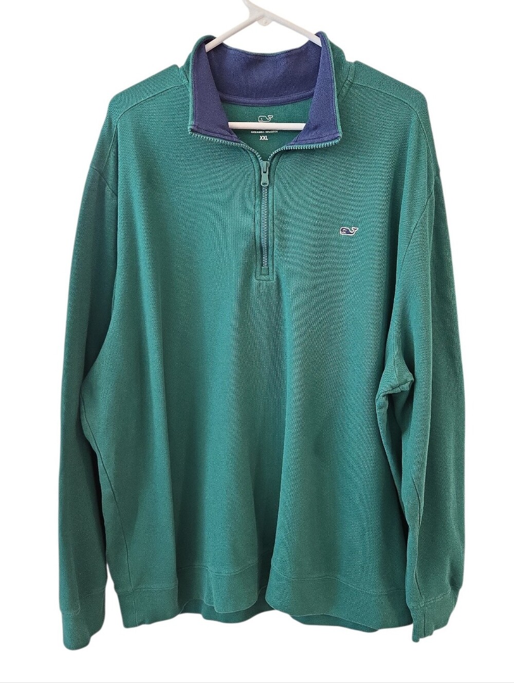VINEYARD VINES BROADFIELD 1/2 ZIP PULLOVER. LONG SLEEVE SIZE XXL. GREEN AND NAVY